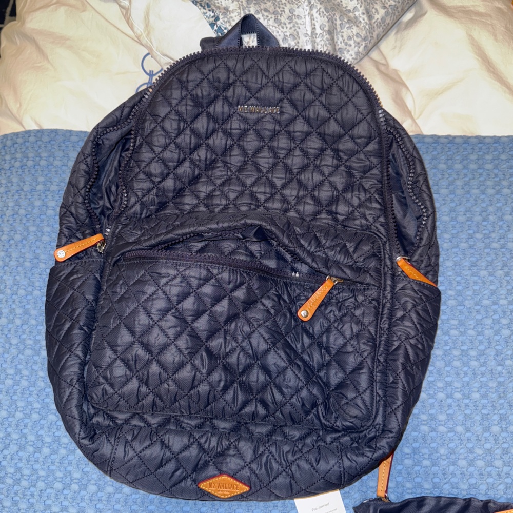 MZ wallace navy metro backpack nylon quilted
